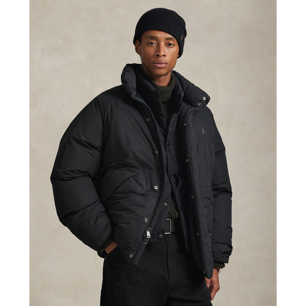 Ralph Lauren Mockneck Down Jacket In Black