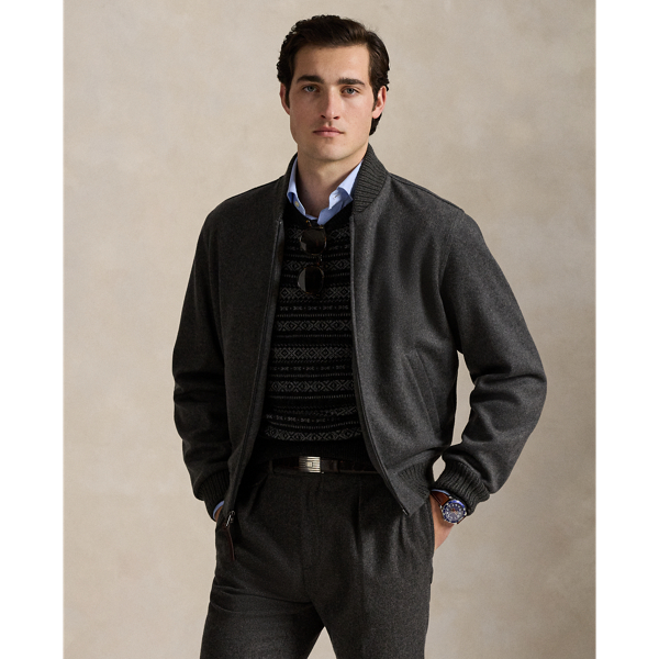 Ralph Lauren Double-faced Bomber Jacket In Black