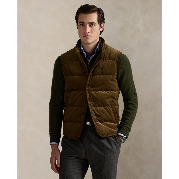 Ralph Lauren Quilted Corduroy Vest In Brown