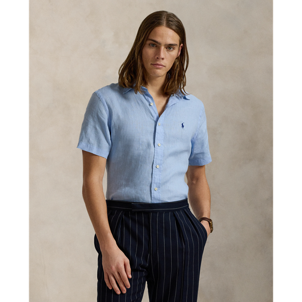 This short-sleeve shirt is made from ultra-lightweight linen and embroidered with our signature Pony on the chest.