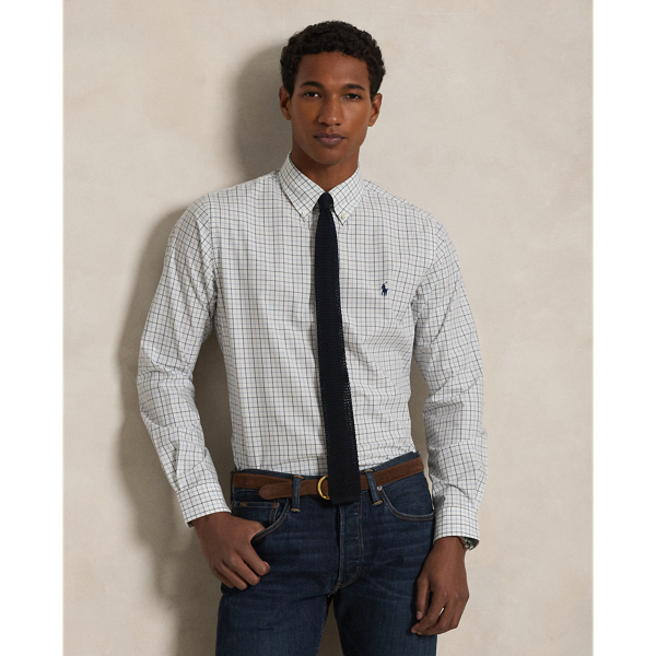 This checked shirt is crafted with stretch cotton poplin and finished with the iconic Polo Pony.
