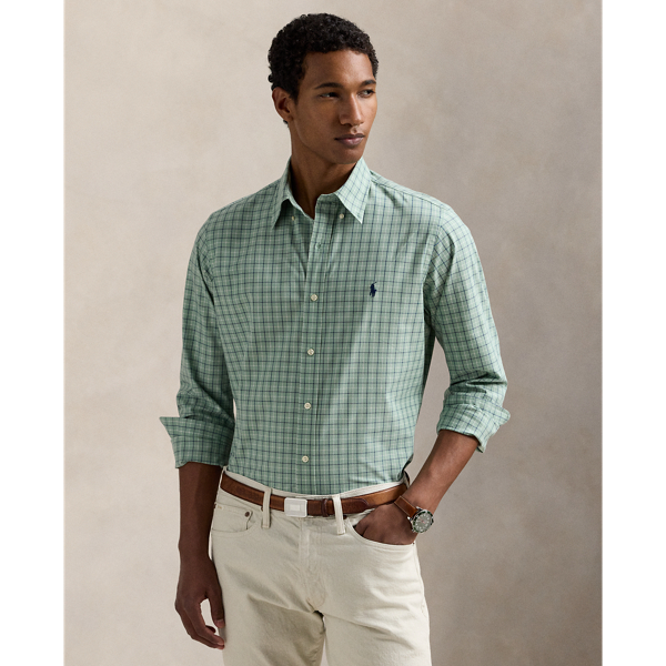 This checked shirt is crafted with stretch cotton poplin and finished with the iconic Polo Pony.