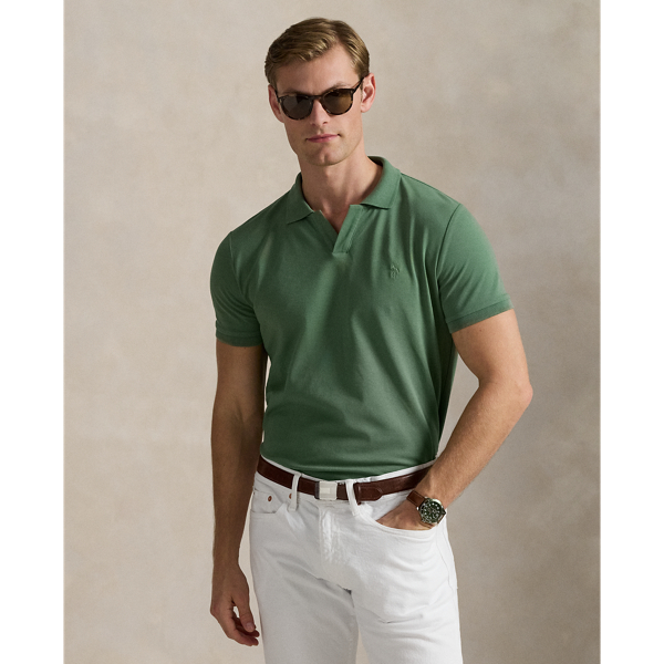 This Johnny-collar shirt includes a hint of stretch, allowing for unparalleled ease of movement and comfort. It is finished with our signature embroidered Pony on the left chest.