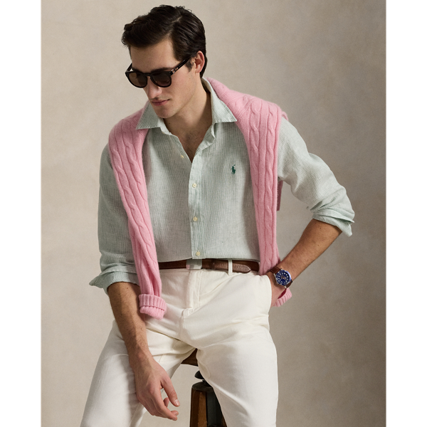Chemise rayée Custom Fit en lin - Polo Ralph Lauren - Modalova
