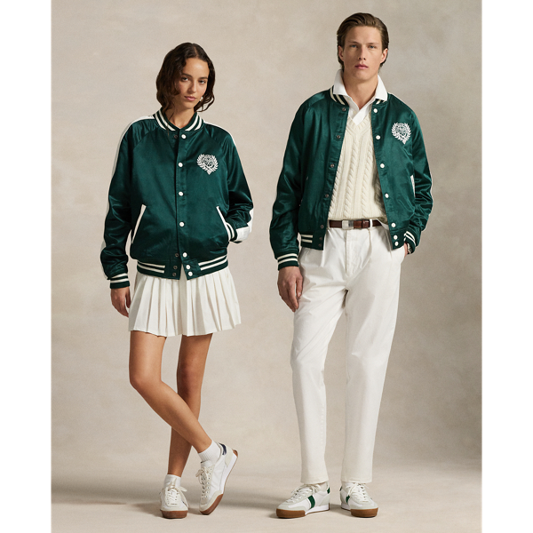Part of our collection celebrating Wimbledon 2025, this unisex cotton-blend jacket features the tournament's logo and a tennis-inspired "Polo  Ralph Lauren Lauren" crest commemorating the year.