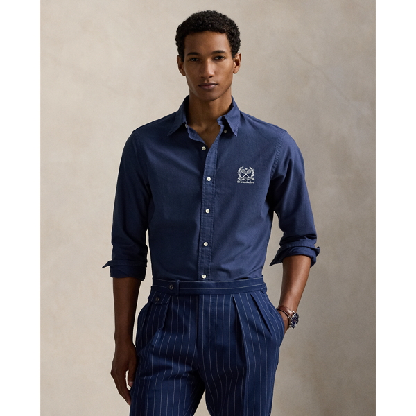 Part of our collection celebrating Wimbledon 2025, this unisex shirt features a tennis-inspired crest combining the tournament's logo and "Polo  Ralph Lauren Lauren". It is garment-dyed and washed to create tonal dimension and impart a soft texture.