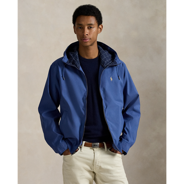 Ralph Lauren Twill Hooded Jacket In Blue