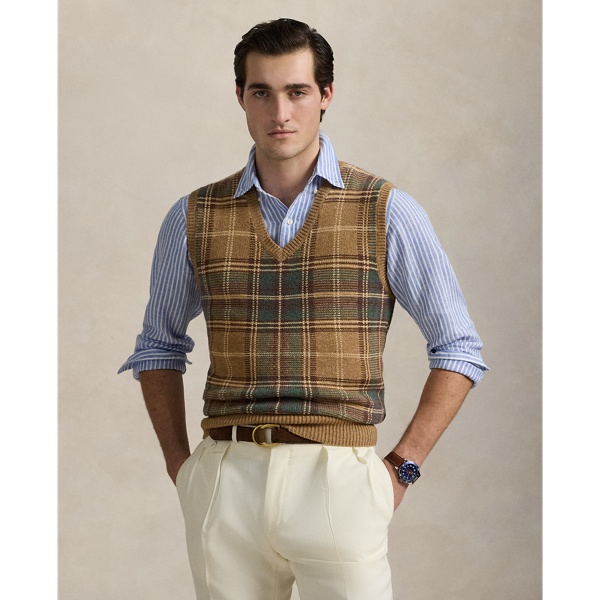 Plaid Wool-Cotton Sleeveless Jumper - Polo Ralph Lauren - Modalova