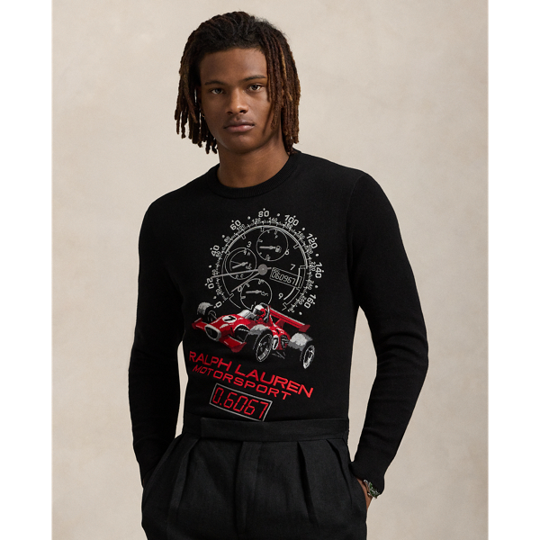 Ralph Lauren Intarsia-knit Race Car Cotton Sweater