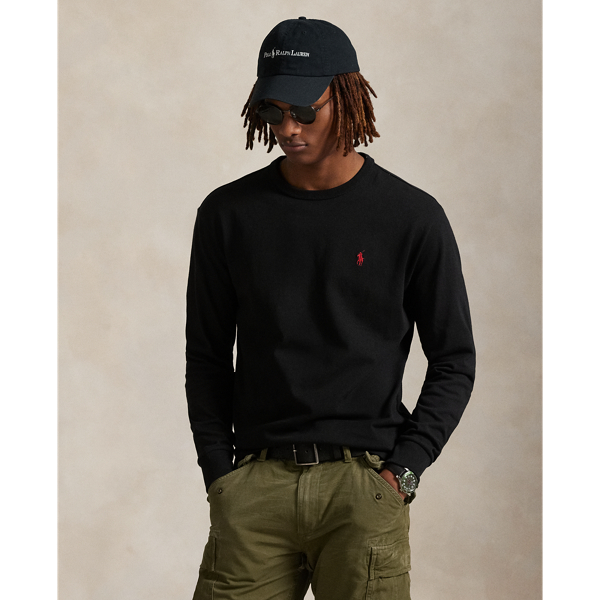 This T-shirt's cotton jersey construction is enhanced through a specialised washing technique for remarkable softness. Our iconic embroidered Pony adds a signature touch that makes this essential style distinctly Polo.