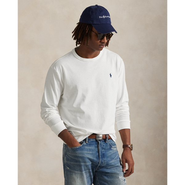 Ralph Lauren Cotton-blend Logo Hoodie Ribbed Finish In White