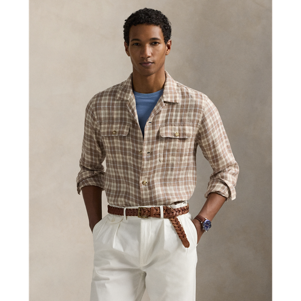 Crafted with airy linen twill, this plaid shirt masterfully unites utilitarian-inspired style with modern comfort.