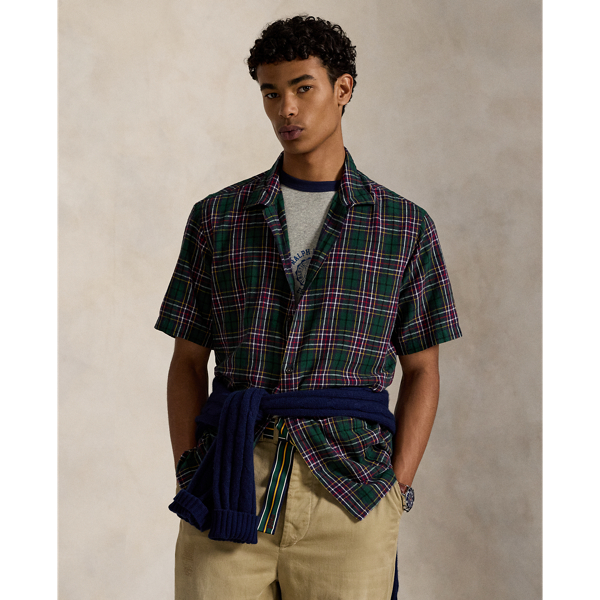 Ralph Lauren Classic Fit Plaid Linen-cotton Shirt