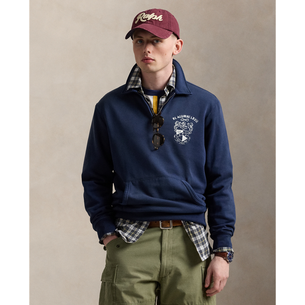 Ralph Lauren Fleece Graphic Quarter-zip Sweatshirt