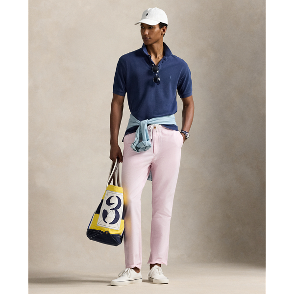 Ralph Lauren Polo Prepster Classic Fit Striped Pant In Rose/white