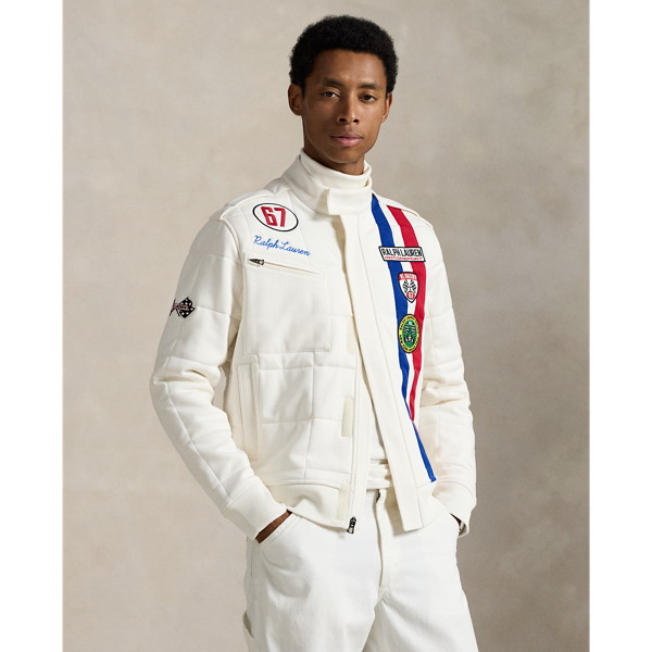 Ralph Lauren Embroidered Patch High Collar Quilted Sweatshirt