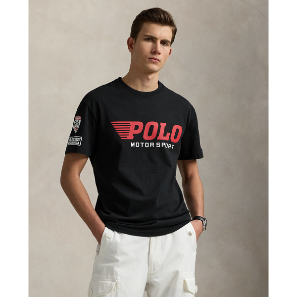 Ralph Lauren Classic Fit Jersey Graphic T-shirt In Black