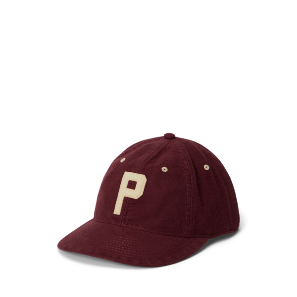 Ralph Lauren Felt-patch Chamois Ball Cap In Burgundy