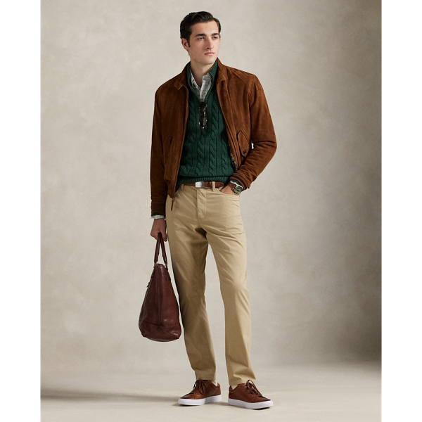 Ralph Lauren Classic Fit Performance Twill Pant In Brown