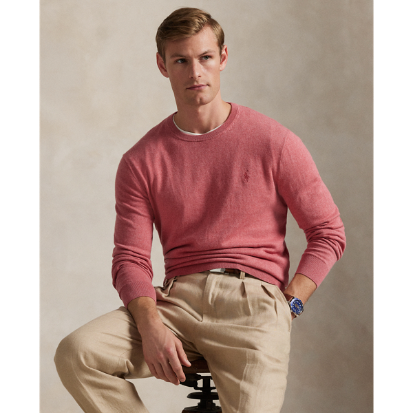 This lightweight crewneck jumper is knit with fine-gauge cotton yarn that's spun with luxurious cashmere. A jersey-stitch technique enhances it soft texture, while our signature embroidered Pony adds an iconic finish.