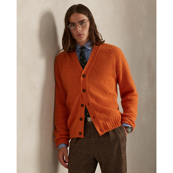 Ralph Lauren Wool V-neck Cardigan In Orange