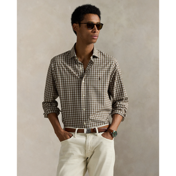 This shirt's poplin fabric combines soft, breathable cotton with extra stretch for added comfort. At the left chest, it is intricately embroidered with our signature Pony for an iconic finish.