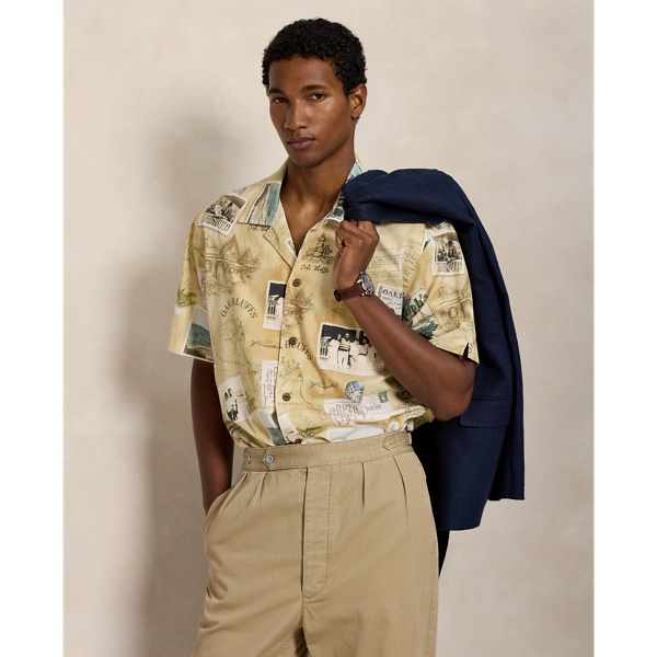 Ralph Lauren The Oak Bluffs Diary Print Camp Shirt In Multi