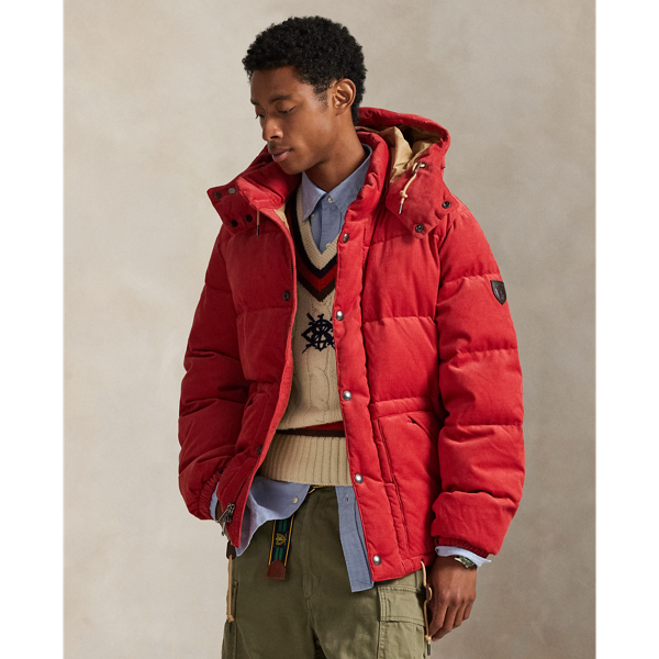 Ralph Lauren The Wainwright Corduroy Down Jacket In Red