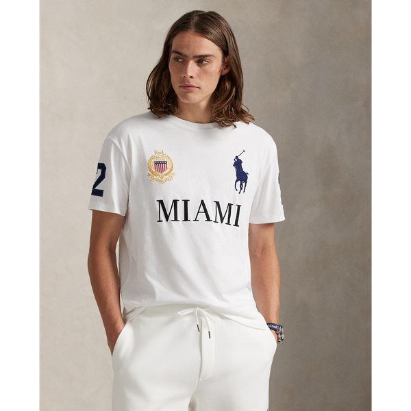 Ralph Lauren Classic Fit Miami Jersey T-shirt In White