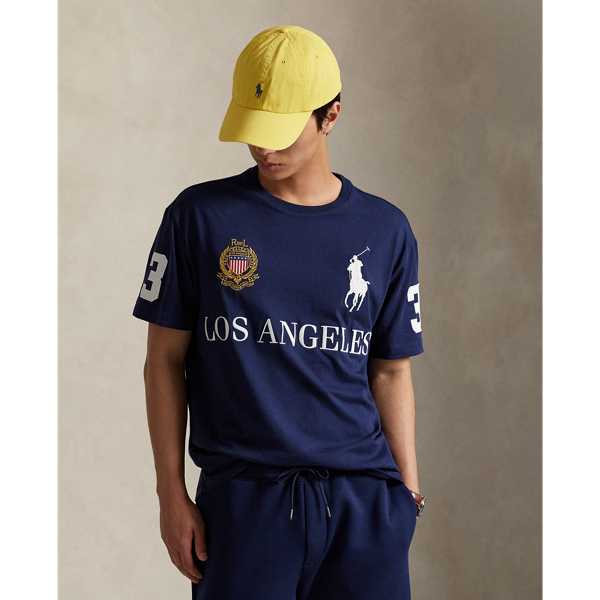 Ralph Lauren Classic Fit Los Angeles Jersey T-shirt In Blue