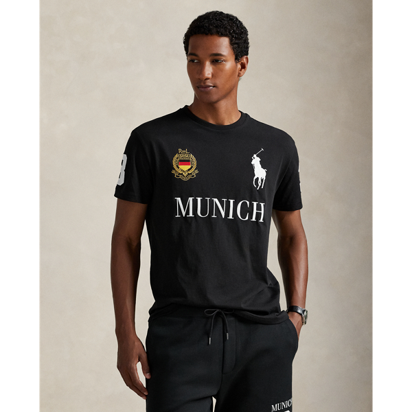 Ralph Lauren Classic Fit Munich Jersey T-shirt In Black