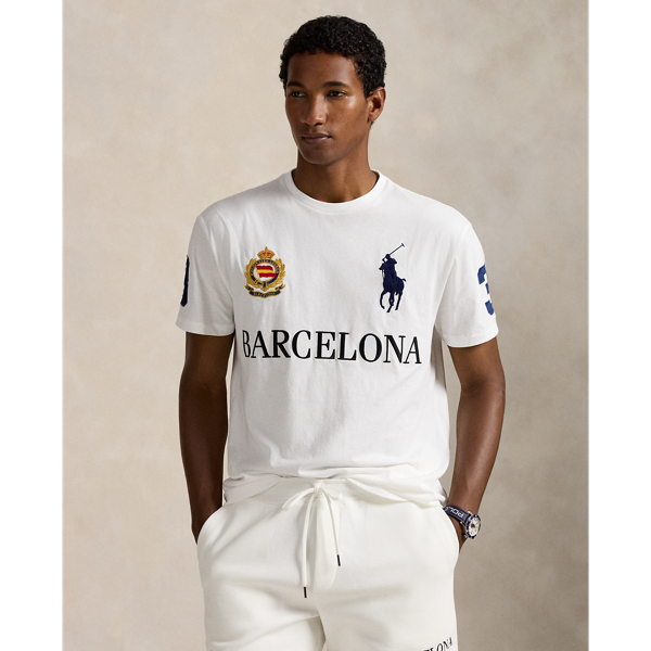 Ralph Lauren Classic Fit Barcelona Jersey T-shirt In White