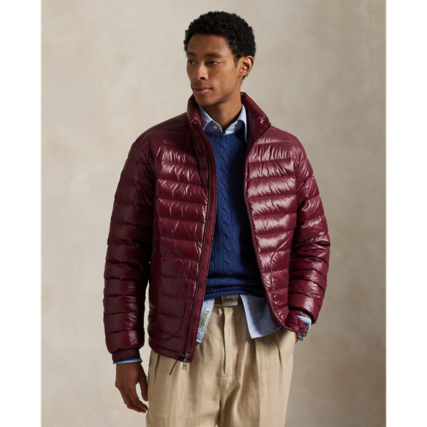 Ralph Lauren The Stewart Glossed Down Jacket In Burgundy