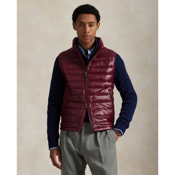 Ralph Lauren The Stewart Glossed Down Vest In Red