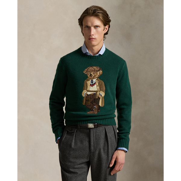 Ralph Lauren Polo Bear Sweater In Green