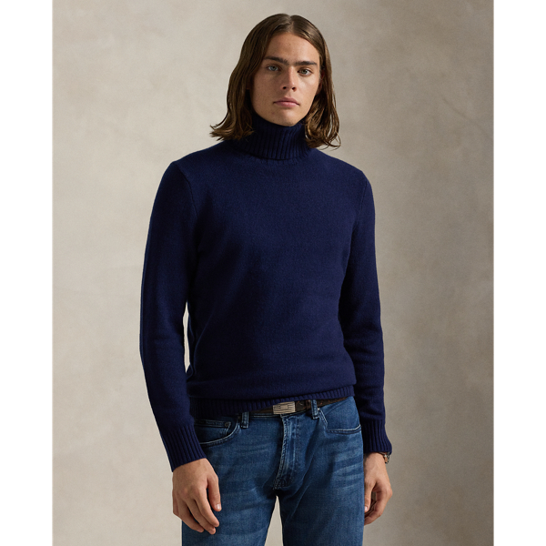 Ralph Lauren Cashmere Turtleneck Sweater In Blue