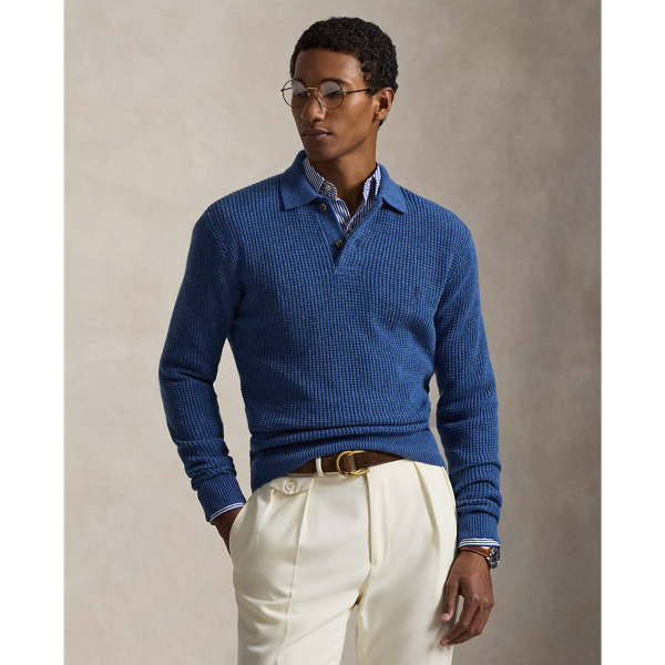Maglia Ralph Lauren in Lana e Cotone con Colletto