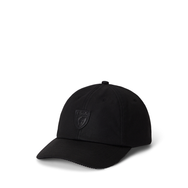 Ralph Lauren Oilcloth Ball Cap In Black