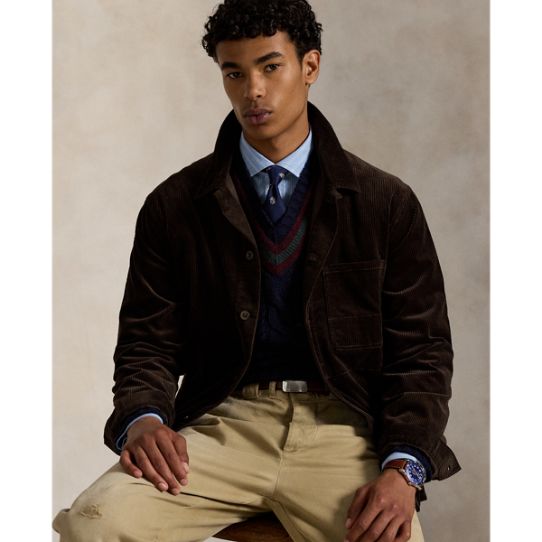 Ralph Lauren Corduroy Utility Jacket In Black