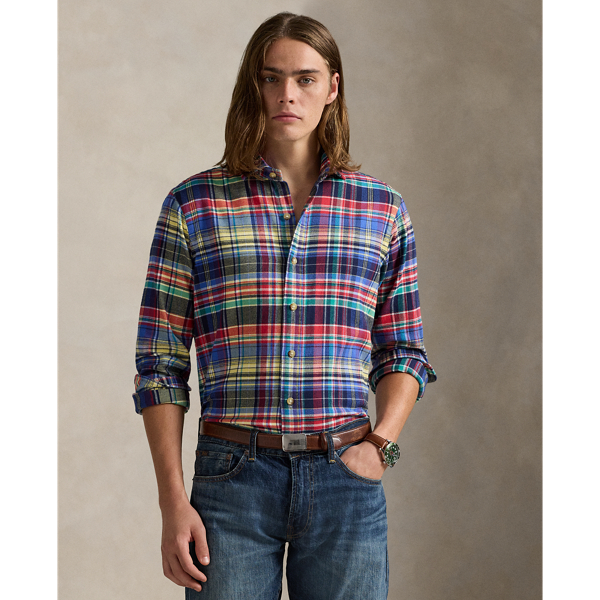 Ralph Lauren Classic Fit Plaid Brushed Twill Shirt In Multi