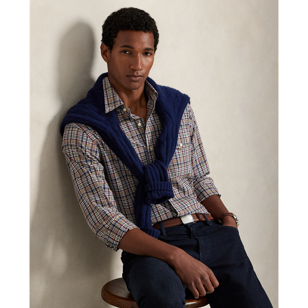 Ralph Lauren Classic Fit Plaid Poplin Shirt In Multi