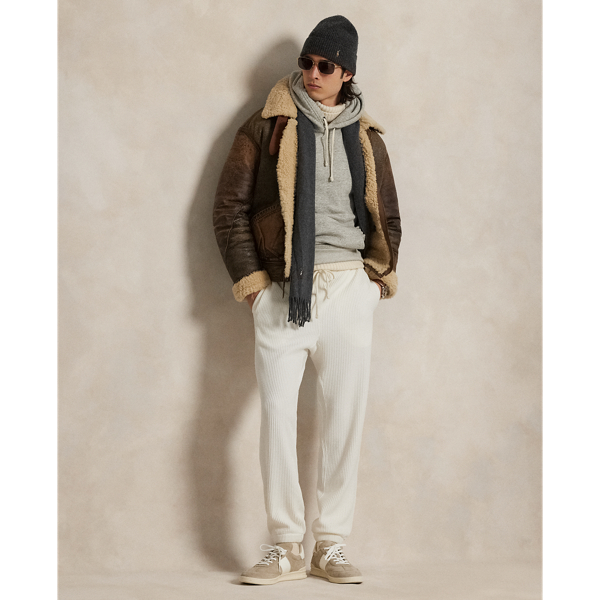 Ralph Lauren Waffle-knit Fleece Sweatpant In Neutral