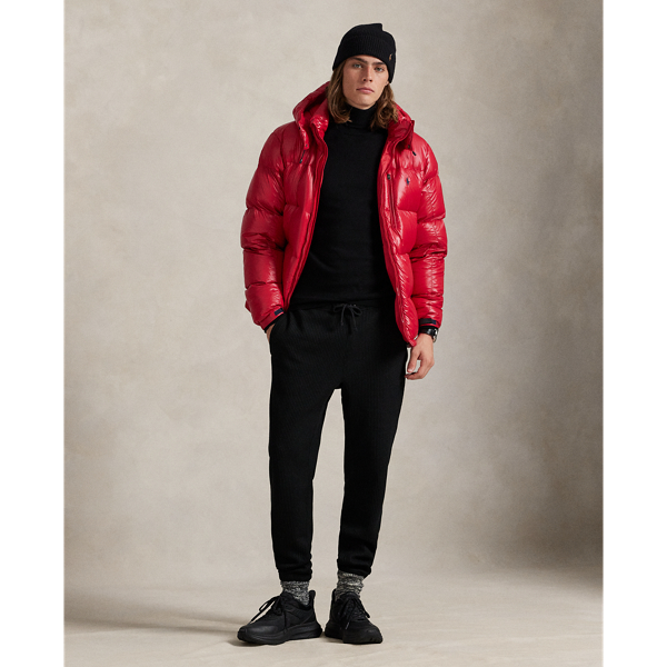 Ralph Lauren Waffle-knit Fleece Sweatpant In Black