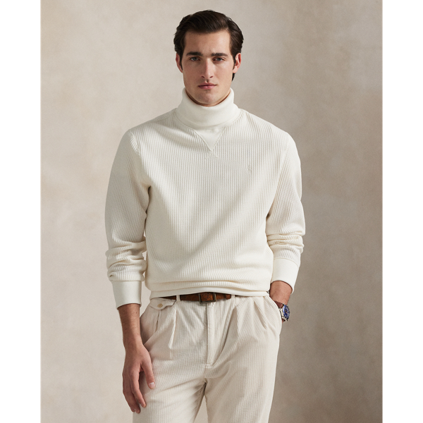 Ralph Lauren Waffle-knit Fleece Turtleneck In White