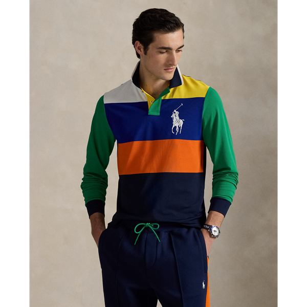 Ralph Lauren Us Open Custom Slim Mesh Polo Shirt In Multi