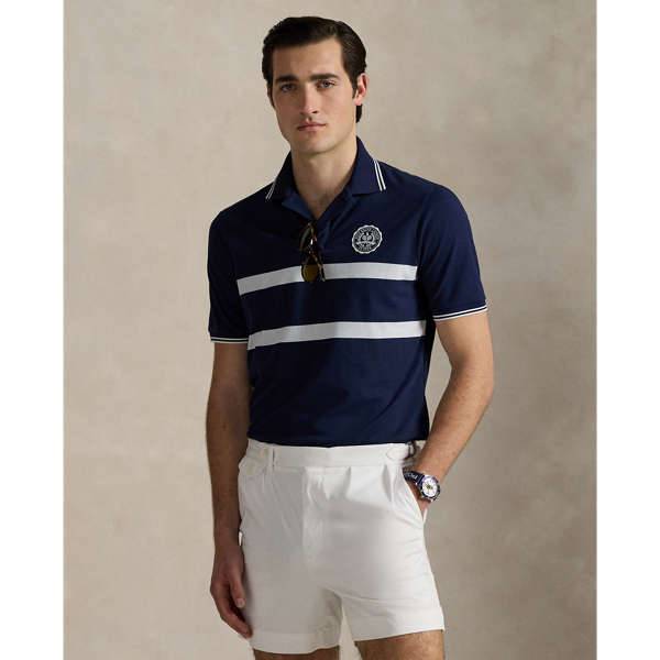 Ralph Lauren Us Open Classic Fit Mesh Polo Shirt In Blue