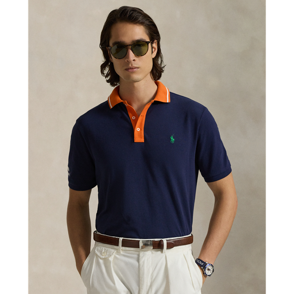 Ralph Lauren Us Open Classic Fit Mesh Polo Shirt In Blue
