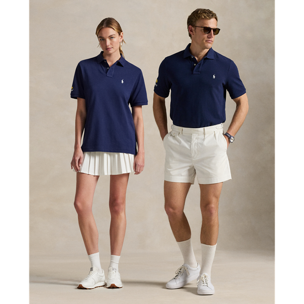 Ralph Lauren Us Open Mesh Polo Shirt In Blue