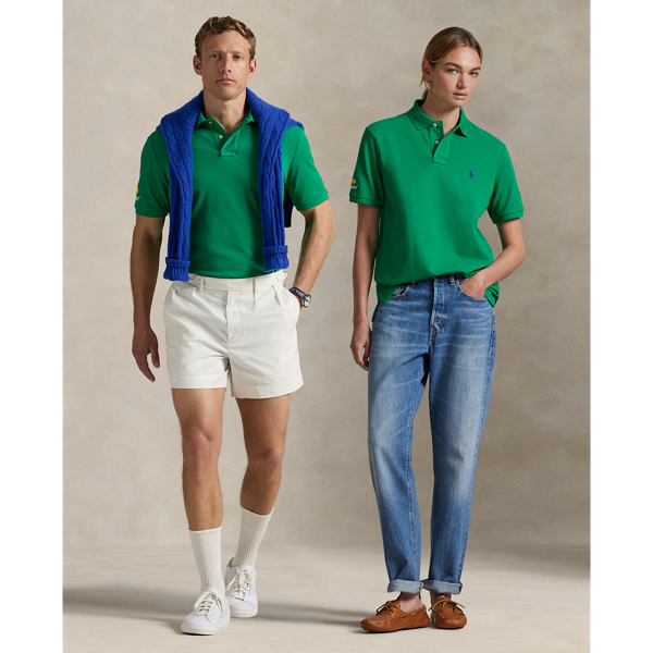 Ralph Lauren Us Open Mesh Polo Shirt In Green