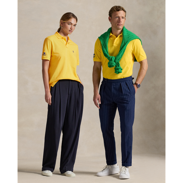 Ralph Lauren Us Open Mesh Polo Shirt In Yellow